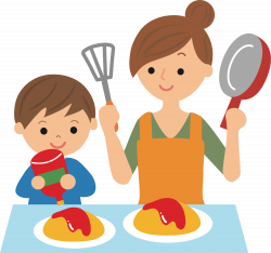 Clipart - Cooking with Mother