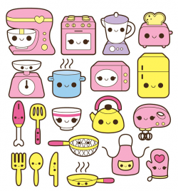 Kawaii kitchen clipart, kawaii cooking clip art, cute ...