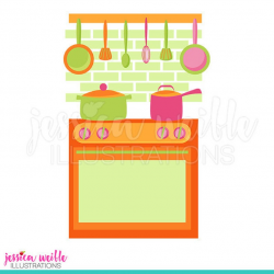 Kitchen Stove Cute Digital Clipart, Cute Kitchen Clip art, Kitchen  Graphics, Kitchen Oven Illustration, #1038