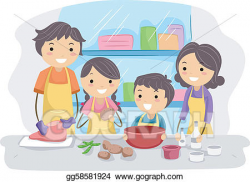 Vector Art - Family in the kitchen. EPS clipart gg58581924 ...