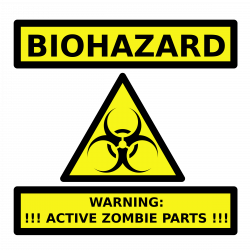 Clipart Zombie Parts Warning Label - 2400x2400 - png | Board Game ...