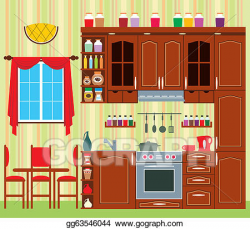 Vector Clipart - Kitchen furniture. Vector Illustration ...