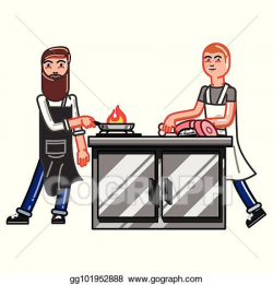EPS Illustration - Kitchen worker man. Vector Clipart ...