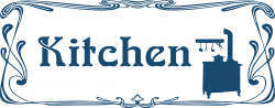 Kitchen clipart logo - Pencil and in color kitchen clipart logo