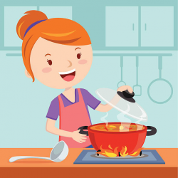 Mother cooking in the kitchen clipart » Clipart Station