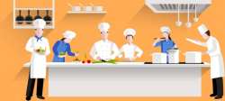 Restaurants kitchen activities design with chef and cooks ...