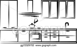 EPS Vector - Simple illustration of kitchen furniture ...