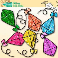 Flying Kite Clip Art: Spring & Summer Graphics {Glitter ...