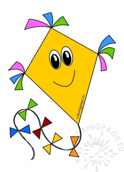 Kite cartoon clipart – Coloring Page
