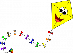Clipart - Yellow kite with face 2