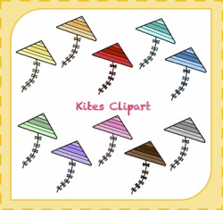 Kites Clipart / Kite Clipart / Summer Clipart / Colorful Kites Clipart