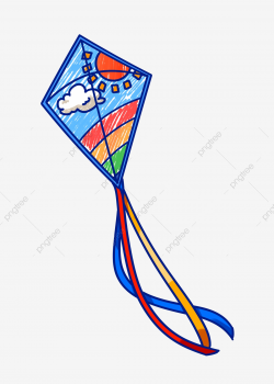 Blue Kite Beautiful Kite Hand Drawn Kite Cartoon Kite ...