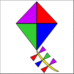 Clip Art: Basic Shapes: Kite 1 Color I abcteach.com | abcteach