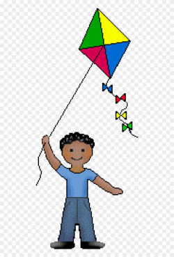 Download Kite Clip Art Of Boys And Girls Playing With ...