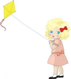 Clipart Girl Flying Kite | Kites | Stories for kids, Short ...