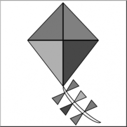 Clip Art: Basic Shapes: Kite 1 Grayscale I abcteach.com ...