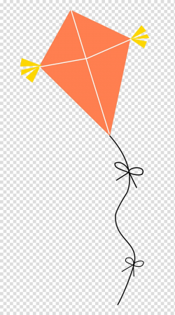 Orange and yellow kite illustration, Paper Triangle Area ...