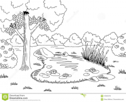 Lake black and white clipart 2 » Clipart Station