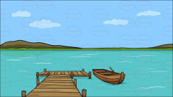A Long Wooden Dock On A Lake Background