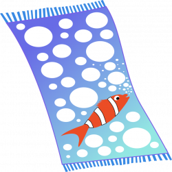 Public Domain Clip Art Image | Towel blue with white bubbles and red ...