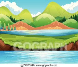 Vector Art - Lake scene. Clipart Drawing gg77973546 - GoGraph