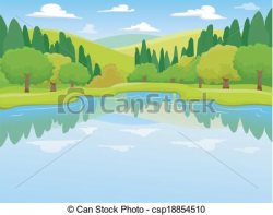 Vector - Lake Scenery - stock illustration, royalty free ...