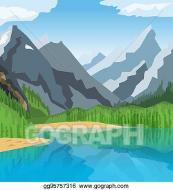 EPS Illustration - Mountain lake. Vector Clipart gg95757316 ...