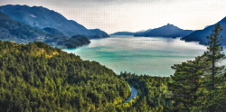 Clipart - Surreal Mountain Lake Panorama