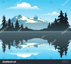 Lake Mountain Silhouette Clip Art | Mountain Lake Outdoor ...