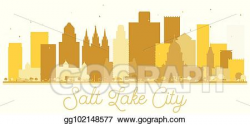 Vector Art - Salt lake city utah usa city skyline golden ...