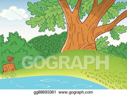 Vector Illustration - Cartoon small lake. Stock Clip Art ...