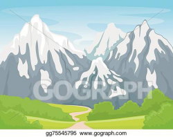 Vector Art - Snowy mountain scene. EPS clipart gg75545795 ...