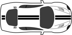 OnlineLabels Clip Art - Racing Stripes Car Top View