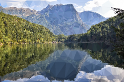 Clipart - Low Poly Piburger Lake Austria