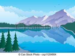 Free Mountain Clip Art | Lake - stock illustration, royalty ...