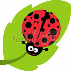 Ladybug on leaf clipart. Royalty-free clipart # 379657