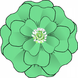 Clipart - Flower 4 Leaf Clover Corsage-resubmission