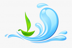 Water Drop Clipart Green Water - Leaf In Water Vector ...