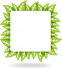leaves frame green eco rectangle square quadrilateral...