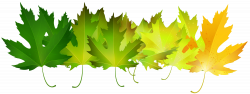 Green Autumn Leaves Transparent Clip Art Image | Gallery ...