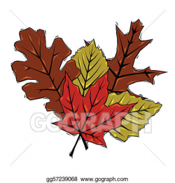 Vector Art - Woodcut autumn leaves. EPS clipart gg57239068 ...