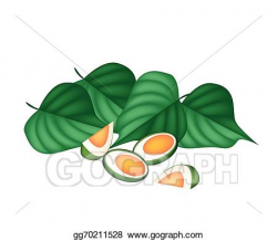 Vector Art - Areca nuts and betel leaves on white background ...