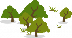 Stylized Illustration of Five Trees and Other Vegetation | ClipPix ...