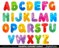 Alphabet clipart color alphabet Digital alphabet letters color clipart  Digital letters Clip art alphabet Clip art letters clipart