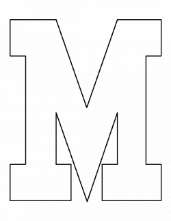 Letter M pattern. Use the printable outline for crafts, creating ...