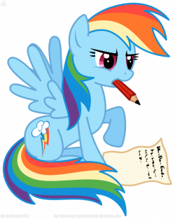 Rainbow Dash likes writing letters by LordPrevious on DeviantArt