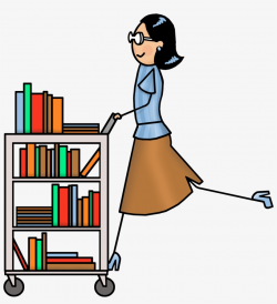 Clipart Library Librarian - Library Book Cart Clip Art ...