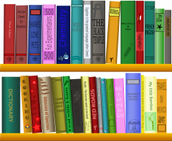 Clipart - Library - Bibliothèque - book titles converted to paths
