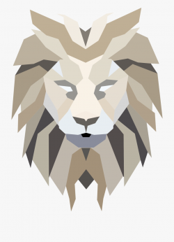 Lion Clipart Abstract - Lion Face Low Poly , Transparent ...