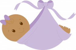 Purple baby girl clipart